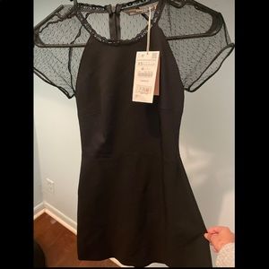 Zara lace back black dress